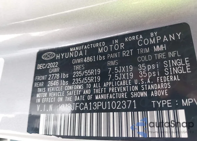 KM8JFCA13PU102371: 43091499