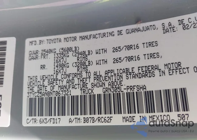 3TYCZ5AN8NT067321: 43091508