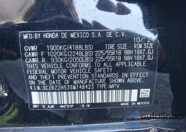 3CZRZ2H53SM748423: 43091630