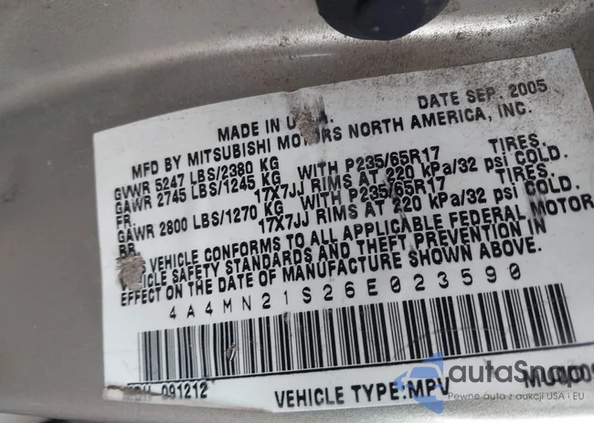 4A4MN21S26E023590: 43091636