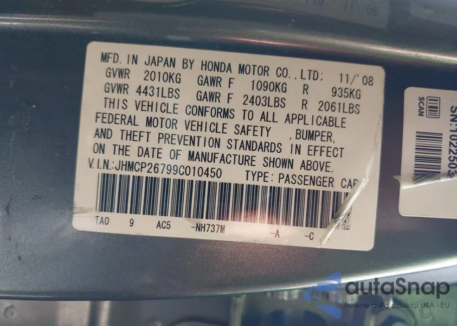 JHMCP26799C010450: 43090798