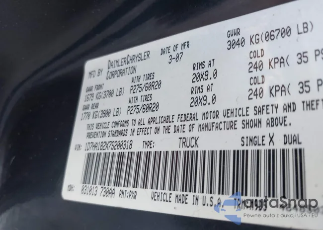 1D7HA182X7S200318: 43091038