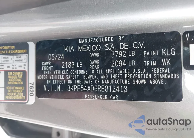 3KPF54AD6RE812413: 43092139