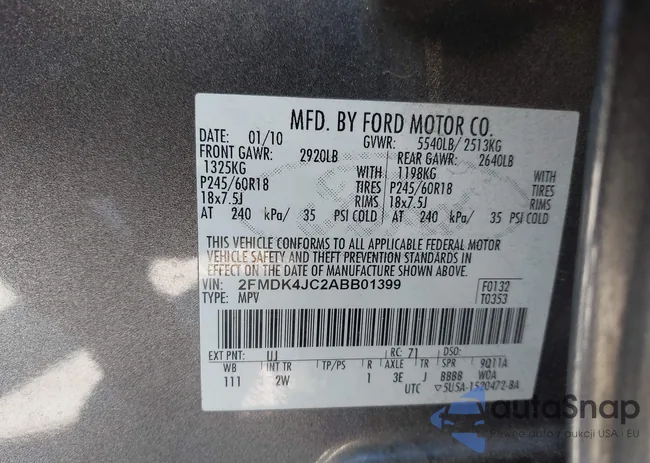 2FMDK4JC2ABB01399: 43092175