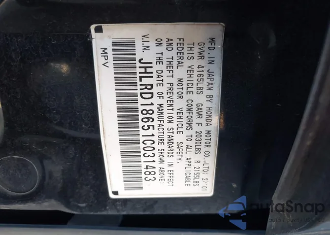 JHLRD18651C031483: 43092205