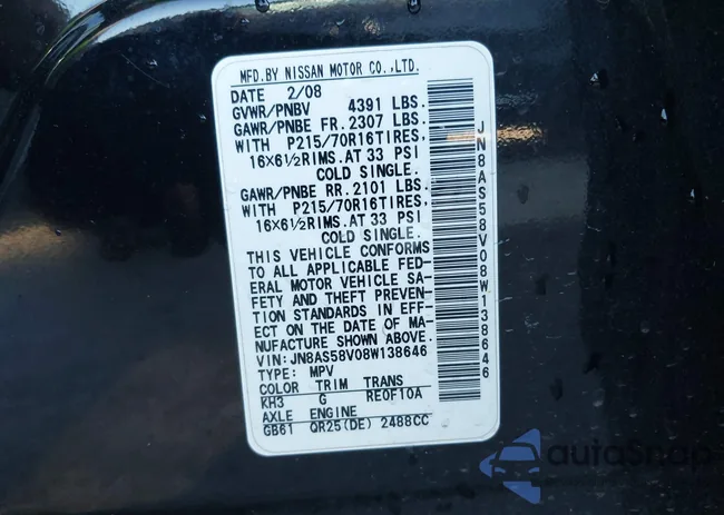 JN8AS58V08W138646: 43092215