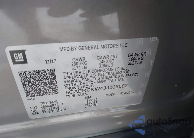 5GAERCKW4JJ166582: 43092220