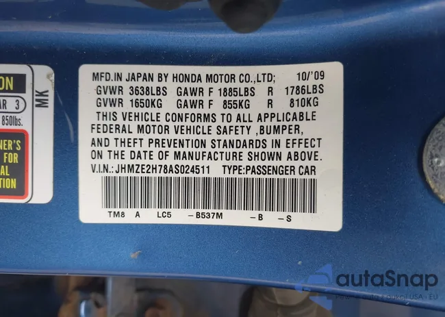 JHMZE2H78AS024511: 43092269