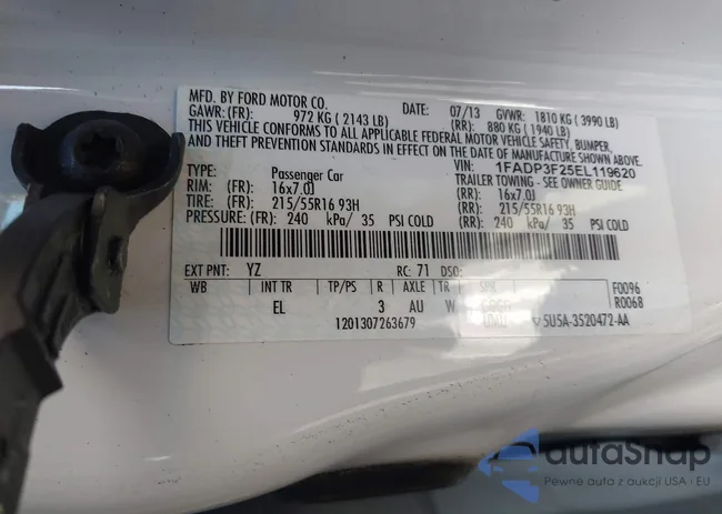 1FADP3F25EL119620: 43092273