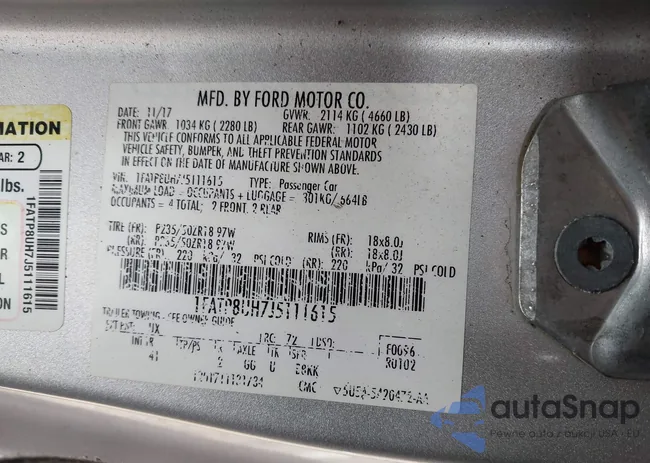 1FATP8UH7J5111615: 43092320