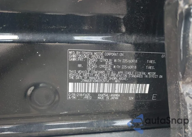 JTMAB3FV0MD053914: 43092345