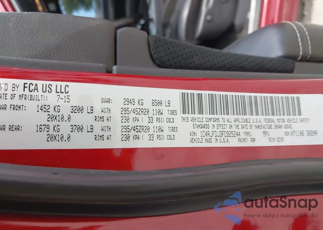 1C4RJFDJ3FC925244: 43092428