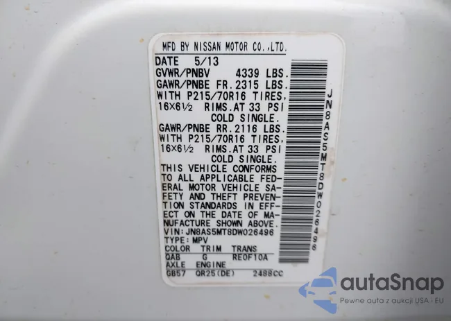 JN8AS5MT8DW026496: 43092442