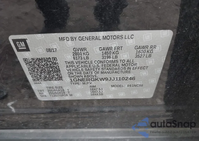 1GNERGKW9JJ110246: 43092498