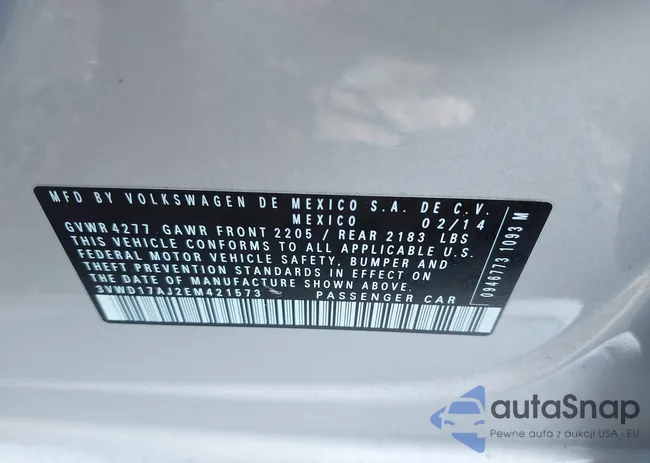 3VWD17AJ2EM421573: 43092525