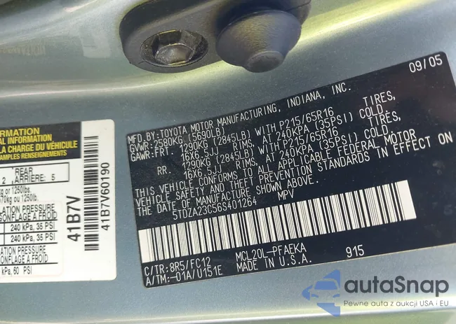 5TDZA23C56S401264: 43092597