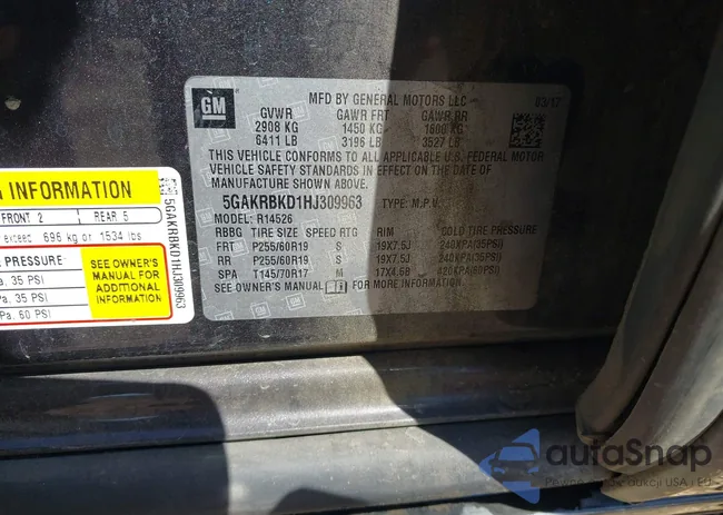 5GAKRBKD1HJ309963: 43092639