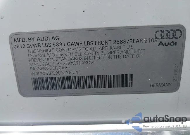 WAURGAFD9DN004041: 43091746