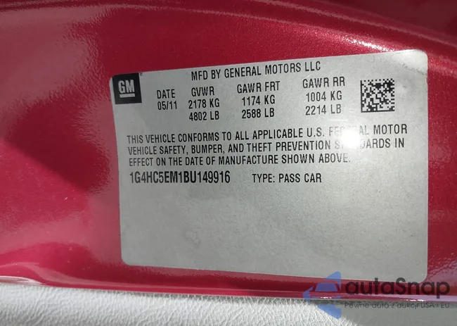 1G4HC5EM1BU149916: 43091749