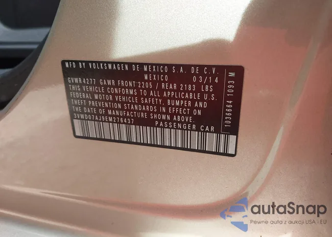 3VWD07AJ9EM276437: 43091835