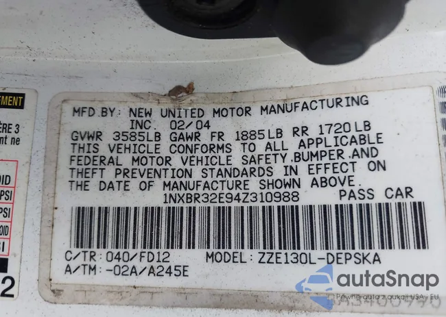 1NXBR32E94Z310988: 43092032