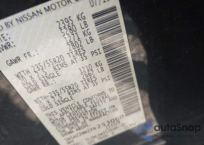 5N1AZ2MH2FN253060: 43092037