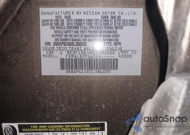 3N8AP6CA0SL386520: 43092053