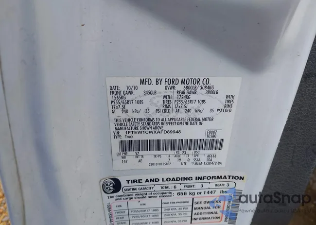 1FTEW1CWXAFD89948: 43093133