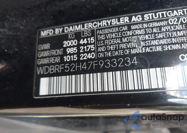 WDBRF52H47F933234: 43093137