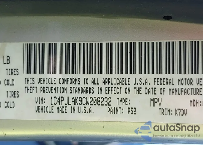1C4PJLAK9CW208232: 43093211