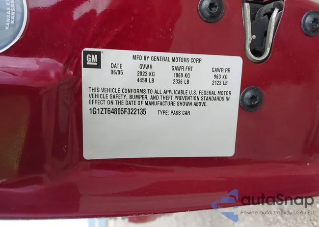 1G1ZT64805F322135: 43093228