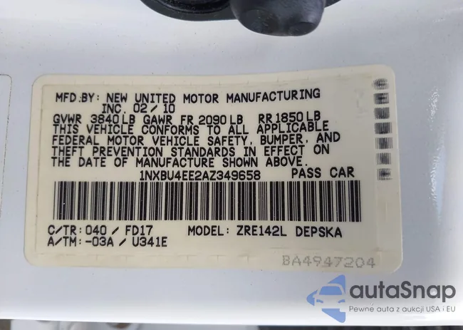 1NXBU4EE2AZ349658: 43093235