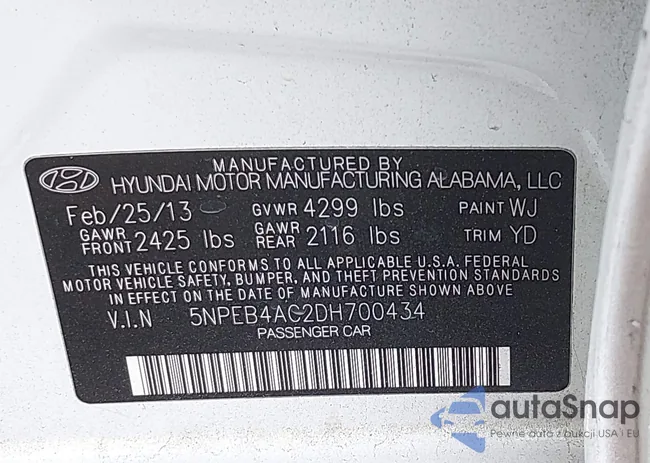 5NPEB4AC2DH700434: 43093334