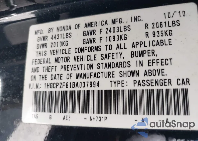 1HGCP2F81BA037994: 43093369