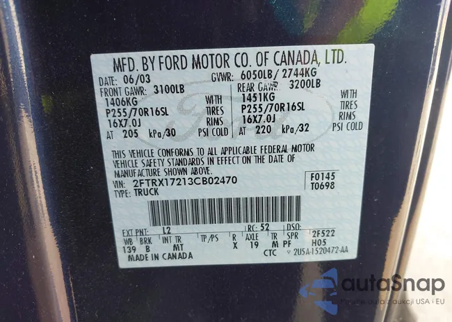 2FTRX17213CB02470: 43093517