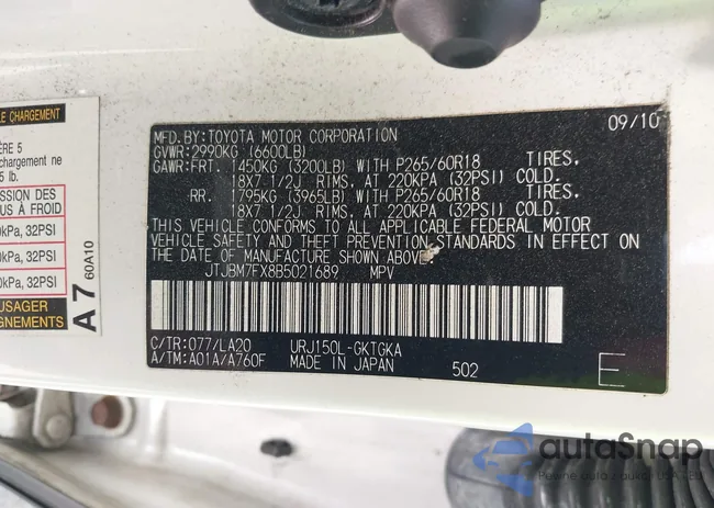 JTJBM7FX8B5021689: 43093536