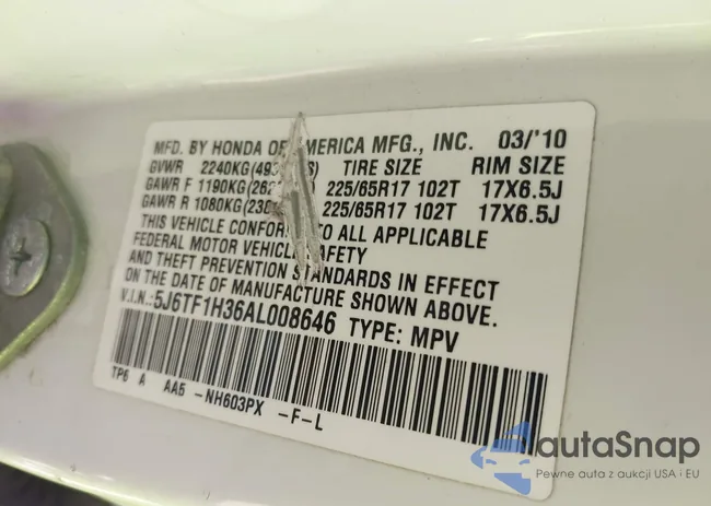 5J6TF1H36AL008646: 43093658