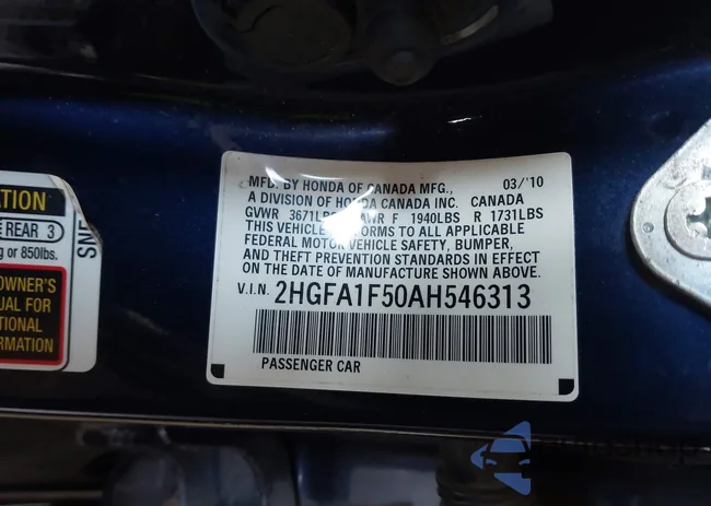 2HGFA1F50AH546313: 43092776