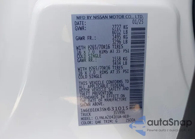 1N6ED1EK3SN631015: 43092882