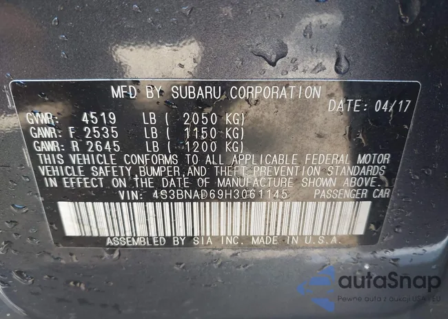 4S3BNAD69H3061145: 43093082