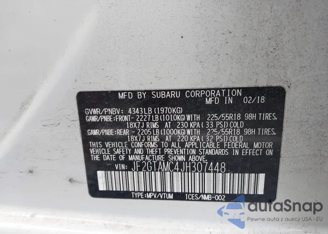 JF2GTAMC4JH307448: 43093085