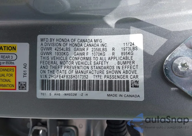 2HGFE4F83SH317352: 43093094