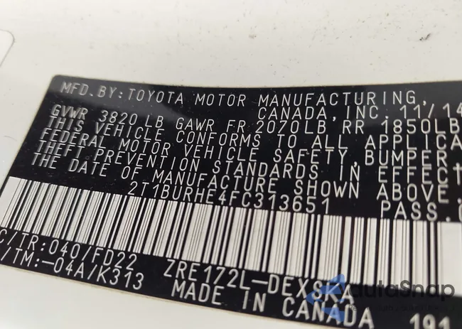 2T1BURHE4FC313651: 43094259