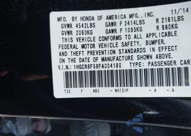 1HGCR6F56FA004180: 43094330