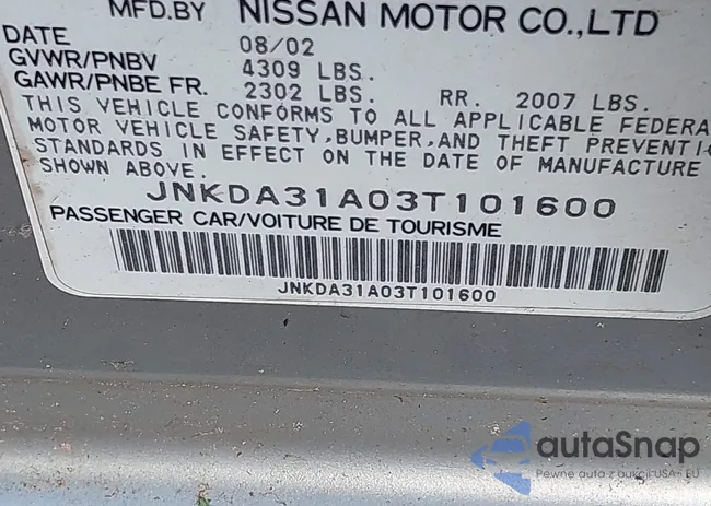 JNKDA31A03T101600: 43094353