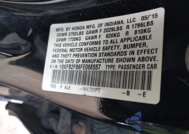 19XFB2F86FE068557: 43094367