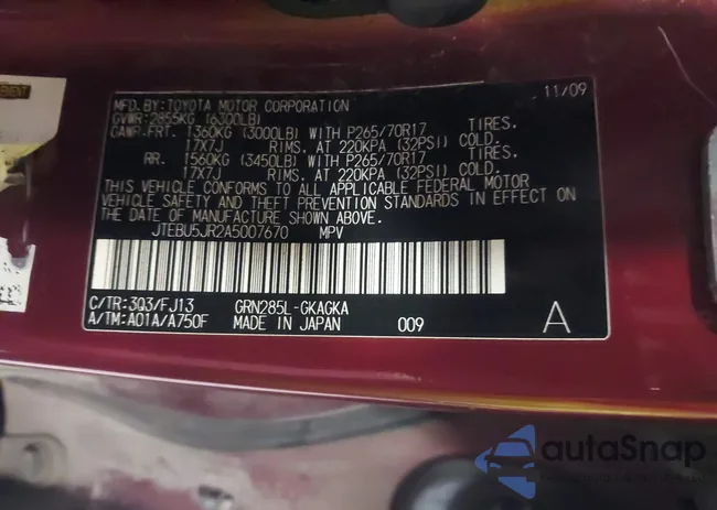 JTEBU5JR2A5007670: 43094627