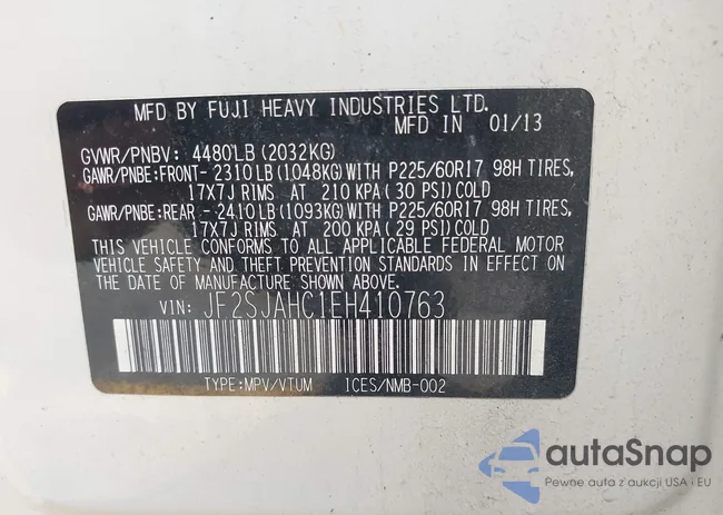 JF2SJAHC1EH410763: 43093775