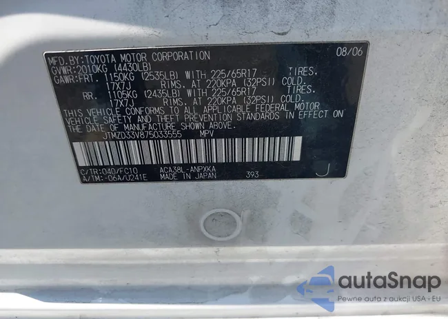 JTMZD33V875033555: 43093780