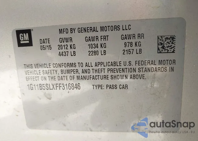 1G11B5SLXFF316846: 43093791